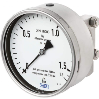 Manometro differenziale WIKA, 0bar → 6bar max, G 1/2, Ø est. 160mm