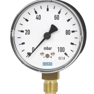 Manometro WIKA, -100mbar → 0mbar max, G 1/8, Ø est. 63mm