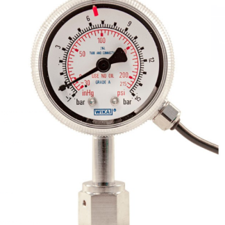 Manometro WIKA, -1bar → 2bar max, 1/4 in, Ø est. 2poll