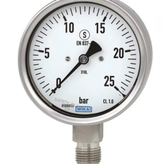 Manometro WIKA, 0bar → 4bar max, NPT 1/2, Ø est. 100mm