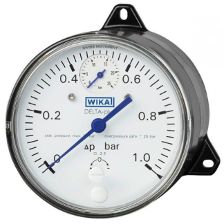 Manometro differenziale WIKA, 0mbar → 250mbar max, G 1/4, Ø est. 100mm