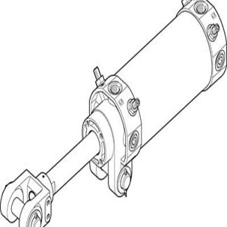 Cilindro pneumatico a stelo Festo DW 557907, Doppio effetto, foro da 80mm, corsa 125mm