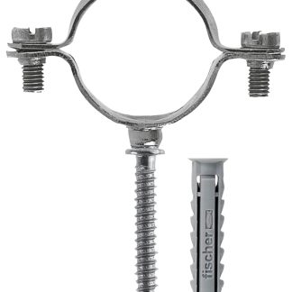 Clip per tubo in Galvanizzato Argento, diametro foro di fissaggio 6mm 24mm