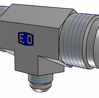 Adattatore filettato intermedio dritto idraulico Parker, connettore A: UNF 1 1/16-12 maschio, B: UNF 1 1/16-12 maschio