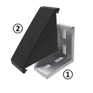 Staffa angolare RS PRO in Alluminio pressofuso, per profili da 45 mm, scalanatura da 10mm, M8