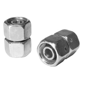 Raccordo diritto da girevole a girevole Parker, connettore A: Maschio cono 24° DIN, B: Maschio cono 24° DIN, in Acciaio