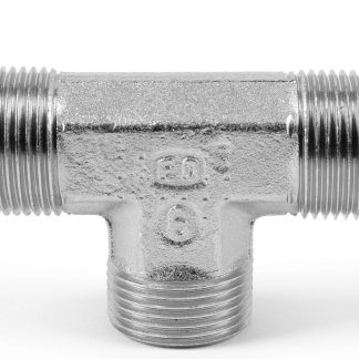 Raccordo a T da tubo a tubo Parker, connettore A: Maschio cono 24° DIN, B: Maschio cono 24° DIN, in Acciaio