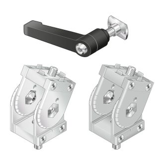 Staffa per giunto Bosch Rexroth, per profili da 60 x 60 mm, scalanatura da 10mm