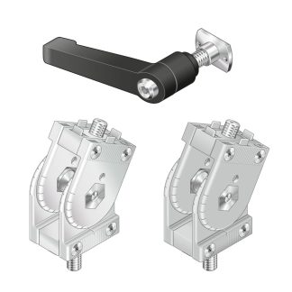 Staffa per giunto Bosch Rexroth, per profili da 45 x 60 mm, scalanatura da 10mm