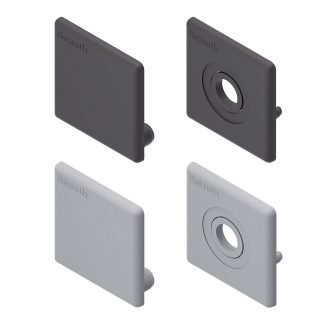 Cappuccio rettangolare in PP Nero Bosch Rexroth, dimensioni 50 x 50mm