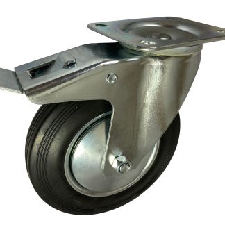 Ruota per carrelli orientabile con freno RS PRO in Gomma, Ø 200mm, 205kg