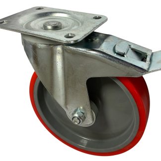 Ruota per carrelli orientabile con freno RS PRO in Poliuretano, Ø 200mm, 350kg