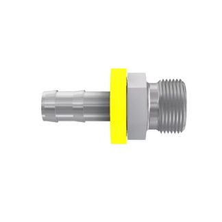 Raccordo tubo flessibile crimpato Parker, connettore A: Tubo da 3/8 poll., B: Maschio metrico svasato 24°