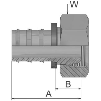Girevole idraulico Parker, connettore A: Tubo da 3/8 poll., B: M16 Femmina, in Acciaio