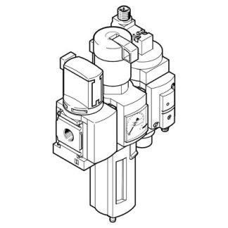 Gruppo FRL Festo MSB4-1/4:C3:J120:D14-WP, attacco G 1/4, scarico Manuale, filtrazione 40μm