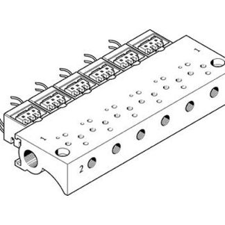 Manifold Festo MHA1-P6-2-M3-PI, 6 stazioni, filettatura Metrico M3, Lega di alluminio