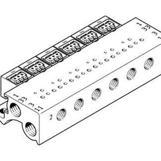 Manifold Festo MHA1-PR10-3-M3-PI, 3 stazioni, filettatura Metrico M3, Lega di alluminio