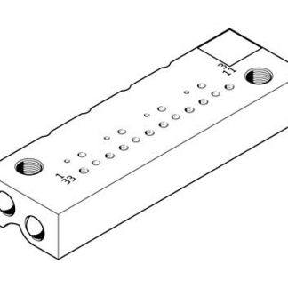 Blocco di distribuzione Festo MHP1-PR4-3-PI-PCB, 4 stazioni, filettatura M5, Lega di alluminio