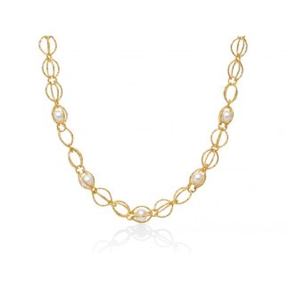 Miluna Silver Pearl Necklace