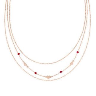Amen Multifilament Rose Necklace with Crystals and Hearts