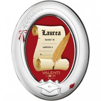 Oval Silver Graduation Frame