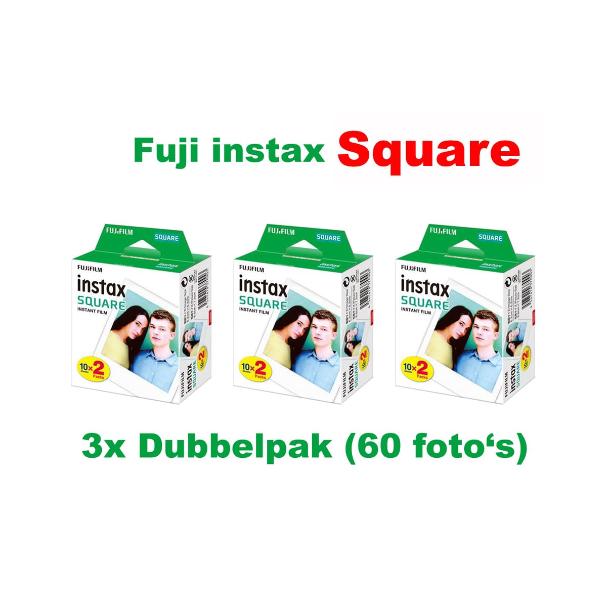 3x Fujifilm Instax Square film dubbelpak (60 foto’s)