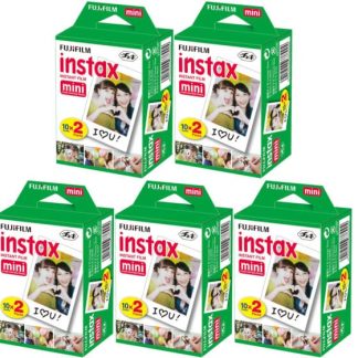 Fujifilm instax mini film 5x dubbelpak (100 foto´s) extra voordelig!