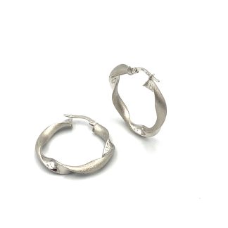 Sicilian White Gold Circle Earrings Jewellery