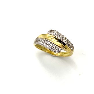 Two-tone gold band ring