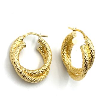 Double Hoop Earring in Yellow Gold