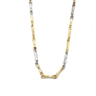 Two-Tone Gold Bone Mesh Necklace