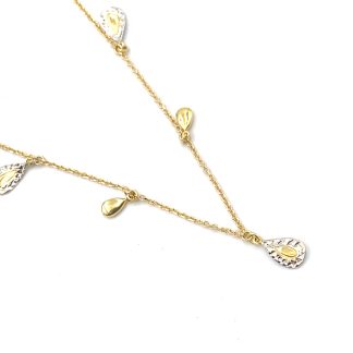 Necklace with Two-Tone Gold Pendants