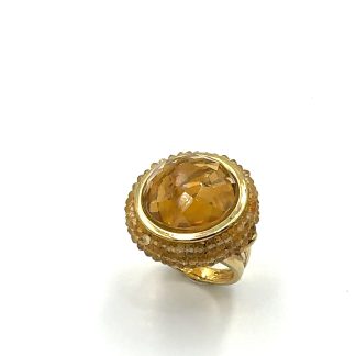 Anello Centrinato con Topazio Giallo