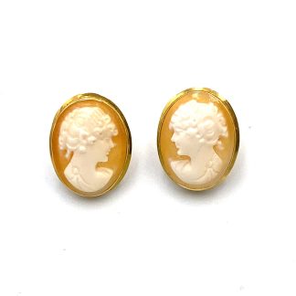 Yellow Gold Cameo Earrings