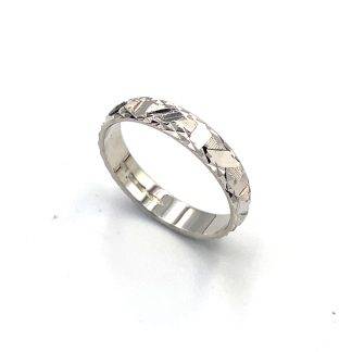 Fedina Sfaccettata Oro Bianco