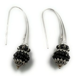 Sun Day Black Spinel Drop Earrings