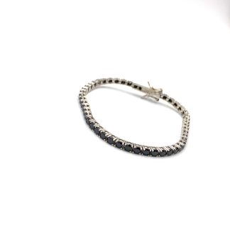 Bracciale Tennis Argento Zirconi neri 2 mm