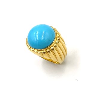 Yellow Gold and Turquoise Ring