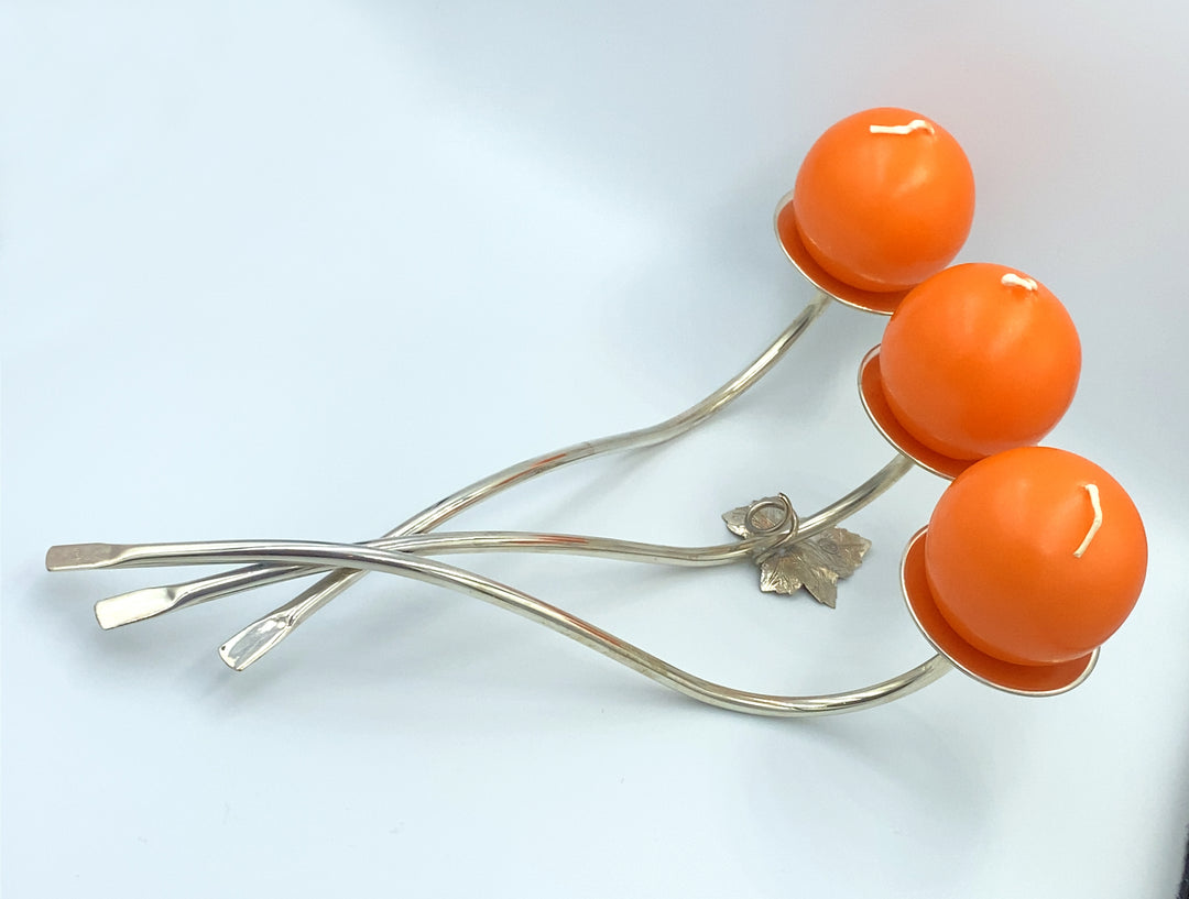 Maria Cristina Sterling 3 Flame Candlestick