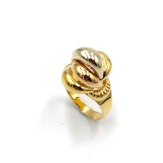 Three Color Gold Knot Ring