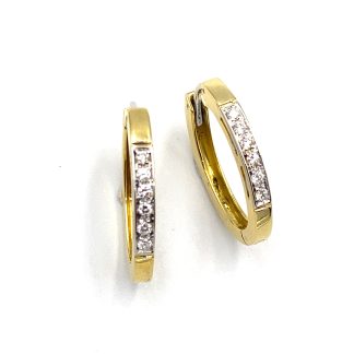 Le Duchesse Hoop Earrings in Yellow Gold and Diamonds