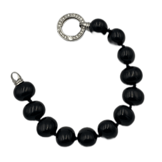Black Stones and Silver Bracelet