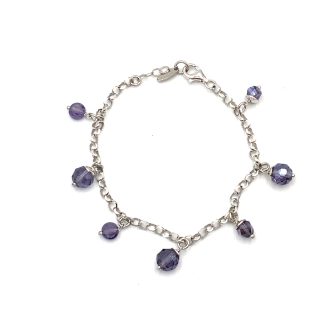 Bracciale Argento Con Swarovski Viola