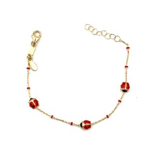 Yellow Gold Baby Ladybug Bracelet