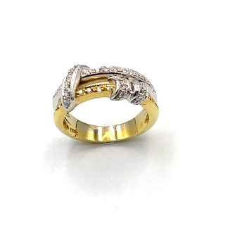 Anello Diamanti Fascia Bicolore