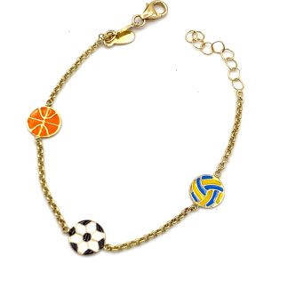 Yellow Gold Children's Balls Bracelet