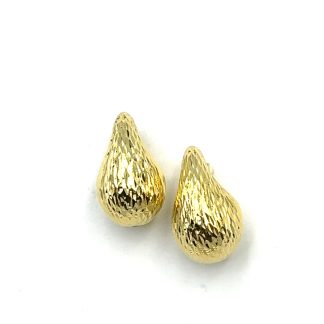 Orecchini  Pera Martellati Argento Dorato