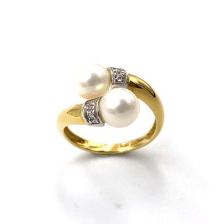 Miluna Double Pearl Ring