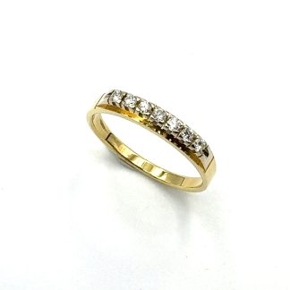 Anello Veretta Diamanti Bicolore