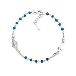Bracciale Amen Rosario Cristalli blu